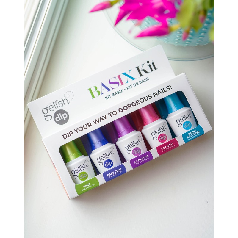 Gelish Dip Basix Kit – Prep, Base Coat, Activator, Top