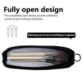 Aosbos - Bolsa para brochas de maquillaje de viaje, organizador pequeño para cosméticos, Negro -, Práctico y elegante
