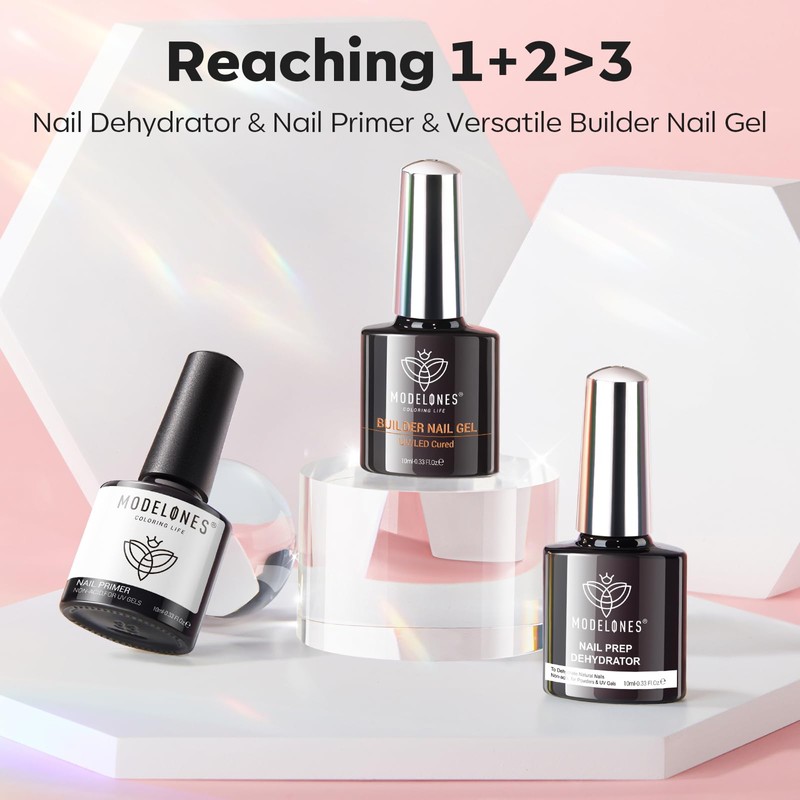 Modelones Builder Gel for Gel Nails, 8 in 1 Builder