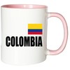 Mister Merchandise Colombia Flag Coffee Cup Tea Cup White / Pink