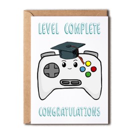 Gamer Graduation Card - Level Complete Congratulations - Funny Grad Card - Gamer Card - Control Card - Gamer - Graduation Card - Geeky Card - Geeky Graduation Car