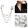 Retro Gold Plated Chain Crystal Round Brooches Collar Pins Rhinestone
