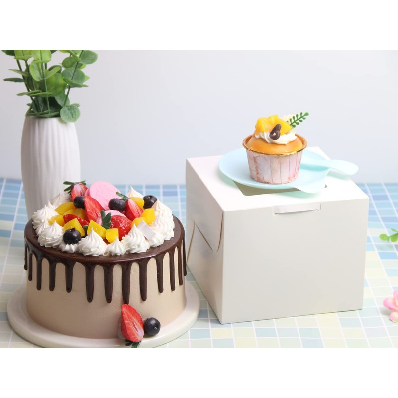 PQZKLDP 12Packs 6x6x5 Inch Bento Cake Box - 6 inch