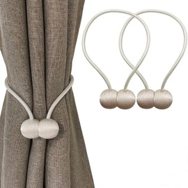 NaturesHome Curtain Tassel, Curtain Tieback, Magnet, Magnet, Curtain Clip, Strong Magnet, Set of 2, Fasteners, Stylish, Power Magnet, Cherry Tassel, No need for fussing, Christmas Christmas (Shin,