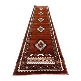 Southwest Native American Long Runner Area Rug Rust Brown Beige Design D143 (2 Feet 4 Inch X10 Feet 11 Inch )