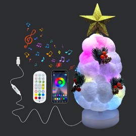 Christmas Tree with Wireless Remote,12.5in,Big Star on top.APP,Music Sync,RGB Multicolor Lightning Changing Tree Light, for Christmas Decorations (No Need for Batteries, no Need for DIY)