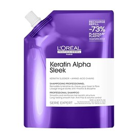 L'Oréal Professionnel Keratin Alpha Sleek Shampoo Refill Profesional | Sin sulfatos | Para 2 semanas de control de frizz y suavidad | 500ml