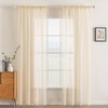MIULEE 2 Panels Solid Color Cream Beige Sheer Curtains Elegant