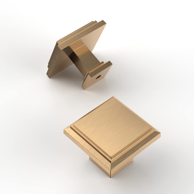 Amerdeco 10 Pack 1.3 Inch Champagne Bronze Cabinet Knobs Single