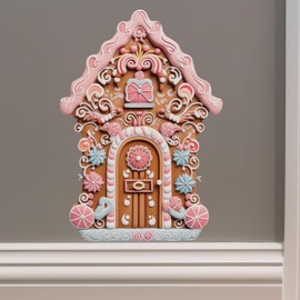 Christmas Village House Wall Sticker - Pink Frosting Gingerbread House Decor