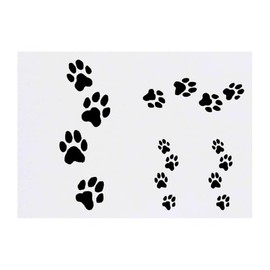 Azeeda 4 x 'Dog Pawprints' Temporary Tattoos - Water Resistant, Skin-Safe, Non-Toxic Transfers, Mixed Sizes (TO00086972)