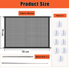 Door Gate Dog Portable 78 x 78 cm Dog Gate Home Indoor No Drilling Mesh Baby Gate for the House Door Opening Pet Safety Gate