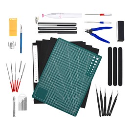 Mandala Crafts 33 PCS Plastic Model Tool Sets with Hobby Clippers, Tweezers, Drills, Grinder, Knife - Professional Basic Model Building Tools Set for Assembling Miniatures Mecha Cars