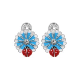 Miraculous Ladybug Earrings for Women Daisy Earrings Ladybug Flower Clip on Earrings for Women Jewelry Gifts (Daisy)