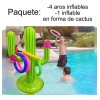 Veraly Juego Inflable De Cactus Lanzamiento De Aros Para Alberca