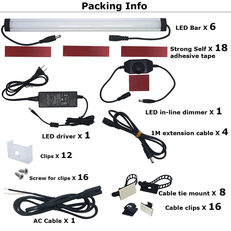 Litever Kitchen Under Cabinet LED Lighting Kit Plug-in, Super Bright,