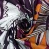 LB Bohemian Paisley Floral Shower Curtain Purple and Black Flower