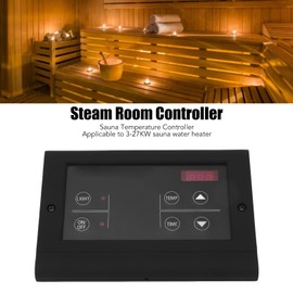 Wall Mount Sauna Stove Controller, ABS Shell Sauna Stove External Digital Controller with Probe Wire, Dry Steam Bath Sauna Heater Controller, Accessories for 9 to 15KW Sauna Stove (Black)