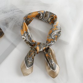 QBSM Womens 23.6 inch Satin Silk Feeling Formal Square Neck Scarf Head Hair Wraps Kerchief