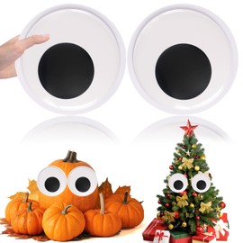 PETKNOWS 7 Inch Giant Googly Wiggle Eyes, 2Pcs Extra Large Self Adhesive Googly Eyes for Craft Wiggle Eye Stickers Large Sticky Eyes Handicrafts DIY Making