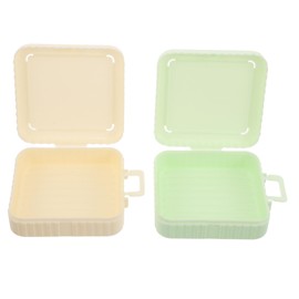 FOMIYES Portable Empty Powder Puff Box 2pcs Square Storage Containers Travel Organizing Case