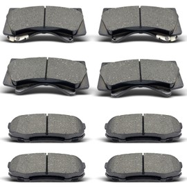 DYZJKWJW D1303 D1304 Front Rear Ceramic Brake Pads Set Fit For 2008-2011/2013-2019 Lexus LX570, For 2008-2011/2013-2019 Toyota Land Cruiser, For 2008-2019 Toyota Sequoia/Tundra (8 pcs)
