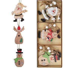 Christmas Tree Ornament, Christmas Ornament, Decoration, Gift Tag, Wooden, Santa Claus, Reindeer, Snowman, Christmas Tree, Christmas Tree Ornament, Charms, Parts, Accessories, Decoration, Xmas Christmas Decoration, Present, Hanging, Hanging Ornament, Chr