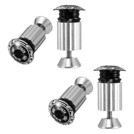 sourcing map 2 Pair Bike Handlebar End Plugs Aluminum Bar End Caps 18-20mm Adjustment Expanding Locking with Screw for MTB Road BMX Fixed Gear Bike, Black