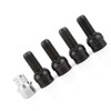 Radmuttern-Satz, 4+1 1,5 Mm Universal-Radbolzen-Sicherungsmutternsatz aus Schwarzem Stahl mit Schlüssel