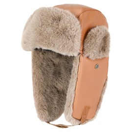 Rhino Valley Trapper Hat, Warm Winter Ushanka Trooper Hat Cozy Plush Fur Hat for Men Women, Waterproof Furry Hat Fleece Lined Earflaps for Hunting Hiking Cycling Skiing, Camel