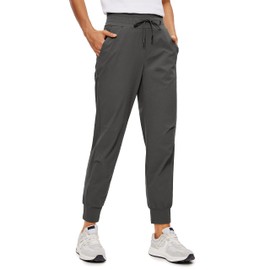 CRZ YOGA Athletic High Waisted Joggers for Women 27.5" - Lightweight Workout Travel Casual Outdoor Hiking Pants with Pockets Mountain Green Small