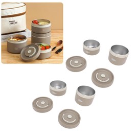 TOPINCN Insulated Bento Lunch Box, Portable Stainless Steel Food Container with Bag, Cutlery Set (Deep Coffee Color)