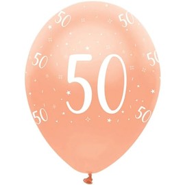 Creative Party Rose Gold Balloons, 6 50th Birthday Balloons, rose gold party decorations, premium 50th birthday decorations, RB351