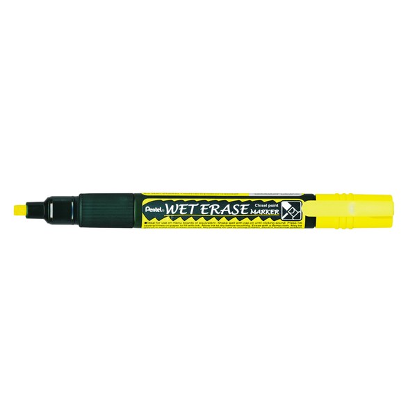 Pentel Wet Erase Chalk Marker Medium Tip - Yellow (Pack of 12)