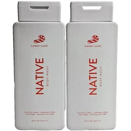 Native LOT OF 2 NEW NATIVE CANDY CANE PEPPERMINT SCENT BODY WASH 18 oz LIMITED EDITION