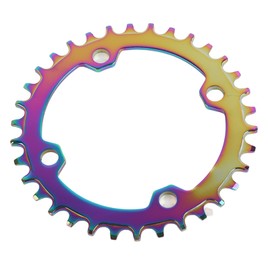104BCD Mountain Bike Positive &amp; Negative Tooth Disc Chain Wheel Chainring Colorful Plating Color(34T )