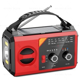 20000mAh Emergency Weather Radio, Weather Alert Radio Hand Crank Solar Radio Portable AM/FM/NOAA Radio Rechargeable Battery Powered Radio 3 Charging Methods SOS Alarm 3 Mode