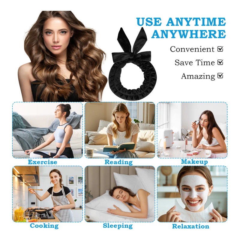 Kit 9pzs Curly Ondas En Cabello Rizos Sin Calor Tubo