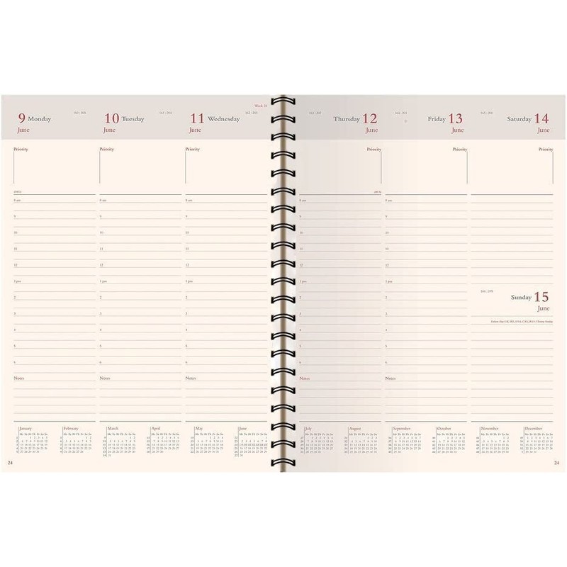 2025 Statesman A5 Desk Diary Insert/Refill Week to View -