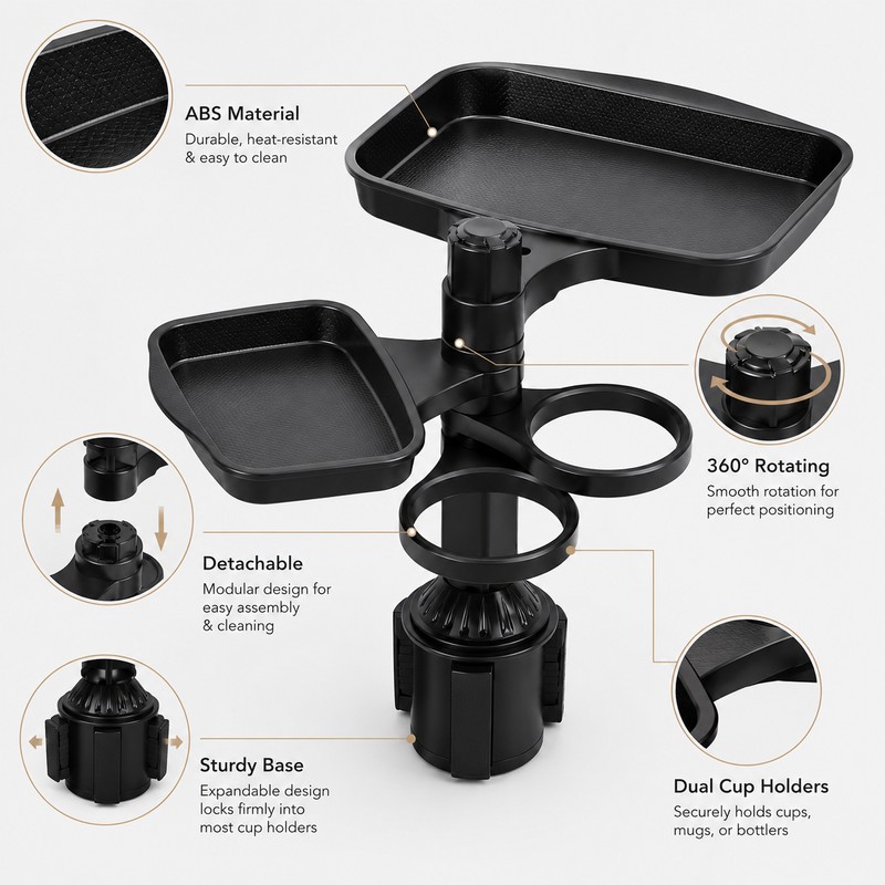 Car Seat Gap Organizer with Cup Holder – PU Leather