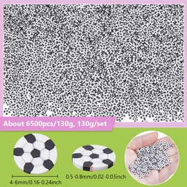 NBEADS 130g Mini Football Polymer Clay Slices, 4-6mm Tiny Clay Football Pieces Sports Sprinkles Ball Confetti for Clips Nail Art DIY Craft Party Decoration Favors for Team Sports Lover