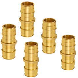 Pex-A 3/4" Straight Brass Coupling, Expansion Pex F1960 Coupler 3/4 Inch No Lead Brass, For Use in Pex-A-Tubing Connection (Pack of 5)