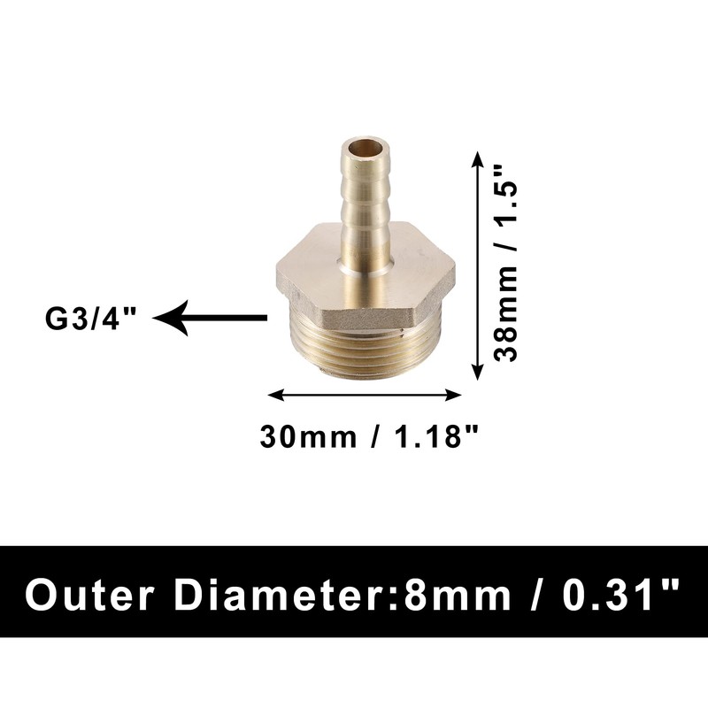 A ABSOPRO Hose Nozzle 3/4 Inch Hose Connector Brass Male