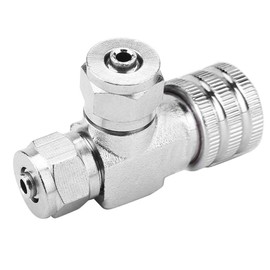 Aquarium CO2 Check Valve, Aquarium System CO2 Regulator Stainless Steel Single/Double Head Micro Dosing Valve Needle Check Valves Bubble Counter (02#)