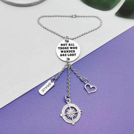 Car Hanging Ornament for Travel Lover Traveler Gift for Women Men Inspirational Gift for Sister Friend Travel Lover Gift for Wanderer Car Rear View Mirror Hanging Accessories Birthday Gift