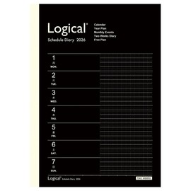 【2026 Fiscal Year Edition Hand Diary】 Nakabayashi Logical Diary 2026 2-Week Spread A/A5/Black NS-A504-26AD【PT1】