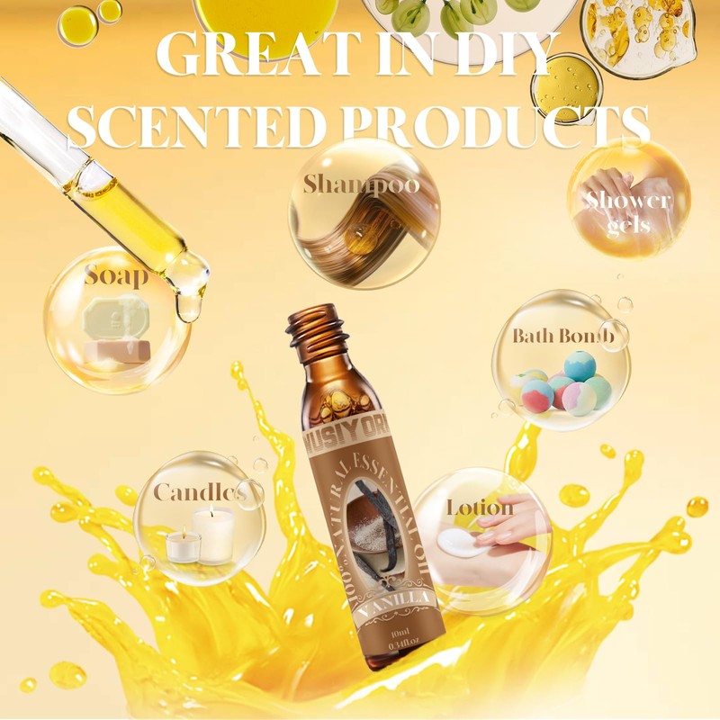 wusiyork Vanilla Essential Oil 10ML - 100% Pure and Natural