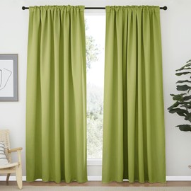 NICETOWN Blackout Curtain Panels Window Draperies - (Fresh Green Color) 62x84 inch, 2 Pieces, Privacy Blackout Cloth Fabric, Living Bedroom Room Divider/Sliding Patio Decor Window Curtains