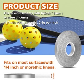 ArlinaL Lead Tape for Pickleball Paddles, Adhesive Pickleball Paddle Weight Lead Tape, 0.5 Grams Per Inch 1/4 × 197 Inch, 5 mil