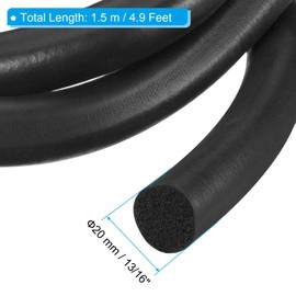 PATIKIL 13/16 Inch x 4.9 Feet Backer Rod, Foam Rope Caulk Crack Joint Filler Roll Seal Weather Strip for Home Construction, Black